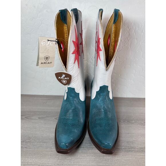 Ariat Starlight Western Boots Turquoise/Pearly White Star Accent Womens 8 NWT - Picture 5 of 10